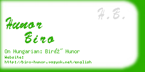 hunor biro business card